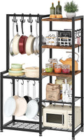 CHOEZON 5-Tier Pot Rack, Cookware Stand with Hooks, Pans Pots Organizer for Kitchen, Living Room, and Bedroom, Black TPR17BF
