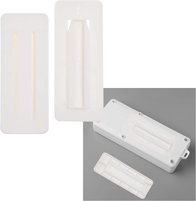 Self Adhesive Power Strip Holder 10 Pack - No Drill Extension Block Wall Mount Fixator - Easy to Install Sliding Design - for Home, Kitchen, Office - Attaches to Wood, Plastic, Metal, Ceramic