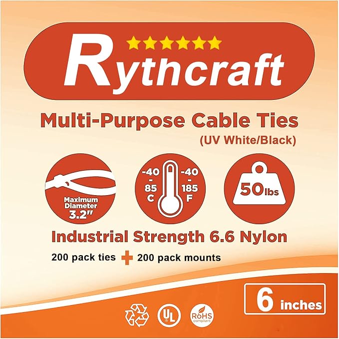 200 Pack 3/4" Zip Tie Adhesive Mounts Self Adhesive Cable Tie Base Holders with Multi-Purpose Tie wire clips with screw hole,Anchor stick on wire holder with White and Black