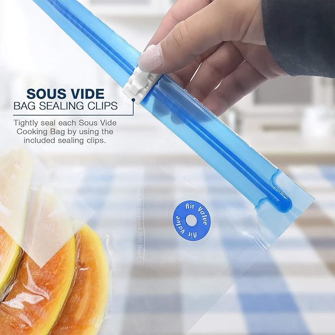 VICARKO 30 Vacuum Zipper Bags, Vacuum Sealer Bags, Food Storage, Reusable Bags, with Double Layers, BPA Free, 4.3L, 13.5 x 10.5"（20 Blue Classic+10 White Upgraded ）