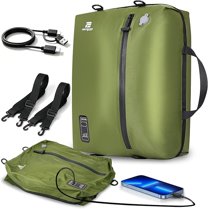 Travel Vacuum Bags with Built-in Pump, Green | Reusable Vacuum Seal Bags for Clothing,Luggage,Packing Compression Storage Bags for Carry-On,Suitcase&Backpack