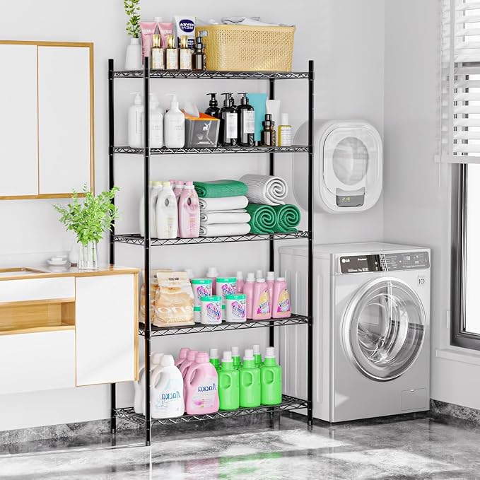 Xcity Storage Shelves, 5 Tier Heavy Duty Metal Shelving Unit, 2000 LBS Adjustable Steel Wire Shelf for Commercial, Pantry, Kitchen, Garage, 14" D x 36" W x 72" H, Chrome