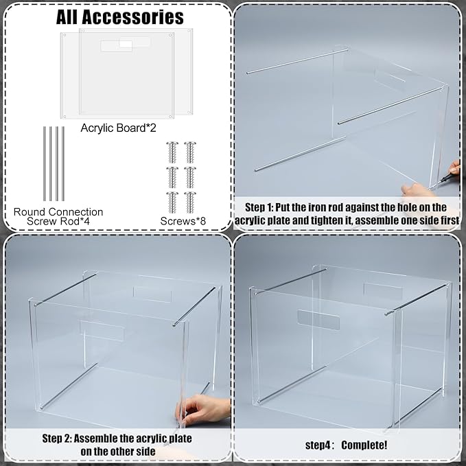 Dispowreath 24 Hanging File Folder with Acrylic Organizer for Letter/a4 Size Desktop Clear File Storage Box with Handles for Home Work Office Use(Black,Classic)