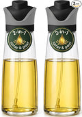 DWËLLZA KITCHEN Olive Oil Dispenser for Kitchen 2-in-1 Pour and Spray | 11.5 oz / 340 ml | Glass Olive Oil Sprayer for Cooking, Airfryer, Salad & BBQ | Set of 2 Bottles, Black