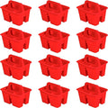 Storex Mini Classroom Caddy, Multipurpose Classroom Organizer with Handle, Red, Pack of 12 (01063U12C)