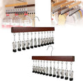 Closet Organizer with 12 Clips, Space Saving Hanging Closet Storage for Hats, Scarves, Jeans, Skirts, Socks, Pants, Multi-Purpose Clip Hanger(Vintage TypeA*2)