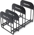 GreenPan Stainless Steel Wire Cookware Storage Rack, 5 Frying Pan Compartments, Countertop or Cabinent Organizer, Minimizes Clutter, Fast Drying, Wipes Clean, Black