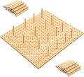 Kigley 3 Pcs Bamboo Wood Pegboard Drawer Organizer with 32 Pegs Wooden Peg Board Drawer Shelf Organizer Adjustable Peg System for Dishes Plate Pot Container Cookware Utensil Kitchen