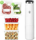 Compact Vacuum Sealer for Food, Handheld Vacuum Sealer Machine with 30 Reusable Bags + 3 Vacuum Containers, Portable Automatic Food Sealer for Freezer Storage, Travel, Camping