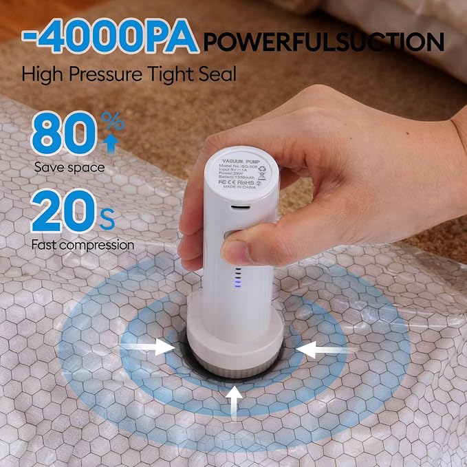Vacuum Seal Bags for Clothing Travel, 13 Pack Vacuum Storage Bags for Clothes with Portable Electric Pump, Space Saver Bags for Luggage Traveling and Clothing (13 combo bags + wireless pump)