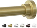 Mcrbeay Shower Curtain Rod, 1" Diameter Heavy Duty Tension Shower Rod, Non Slip Adjustable 28-102 inch No Drilling Shower Curtain Rods Spring Tension For Bathroom, Shower Stall, No Rust, Chrome Gold