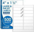 4" X 1.33" Matte White Printable Address Labels (500 Sheets, 7000 Stickers) Mailing Labels for Envelopes, File Folder Stickers for Laser & Inkjet Printers - Spartan Industrial Template R018
