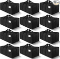 HOMESURE Supports 200lbs Heavy Duty Moving Bags - Strong Zipper & Wrap-Around Handles - Water-Resistant Storage Totes, Durable Alternative to Moving Boxes - 12 Pack - Black