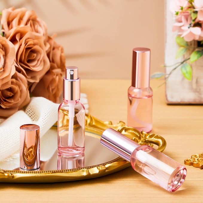 Roshtia 30 Pcs Glass Spray Bottle Clear Empty Bottles Small Refillable Reusable Perfume Bottle with Fine Mist Sprayer Pump for Face Body Travel