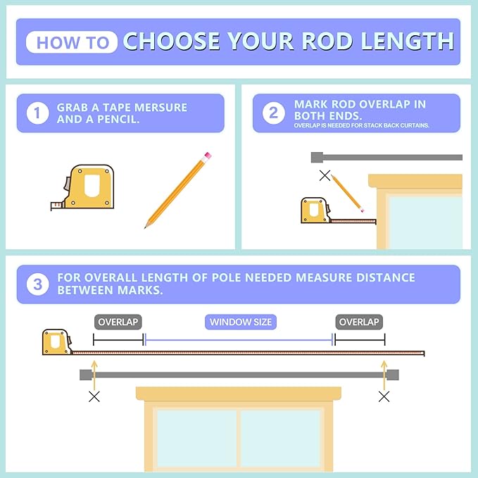 Byondeth Curtain Rods for Windows 16 to 240 Inches Adjustable Length 1 Inch Diameter Window Curtain Rod with Aluminium Finials, Gold