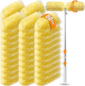 60 Count 360° Heavy Duty Duster Refills with 6 ft Extendable Handle, Compatible with Swiffer Duster, 4X Electrostatic Microfiber Disposable Duster Kit for Home, Office & High Reach Cleaning