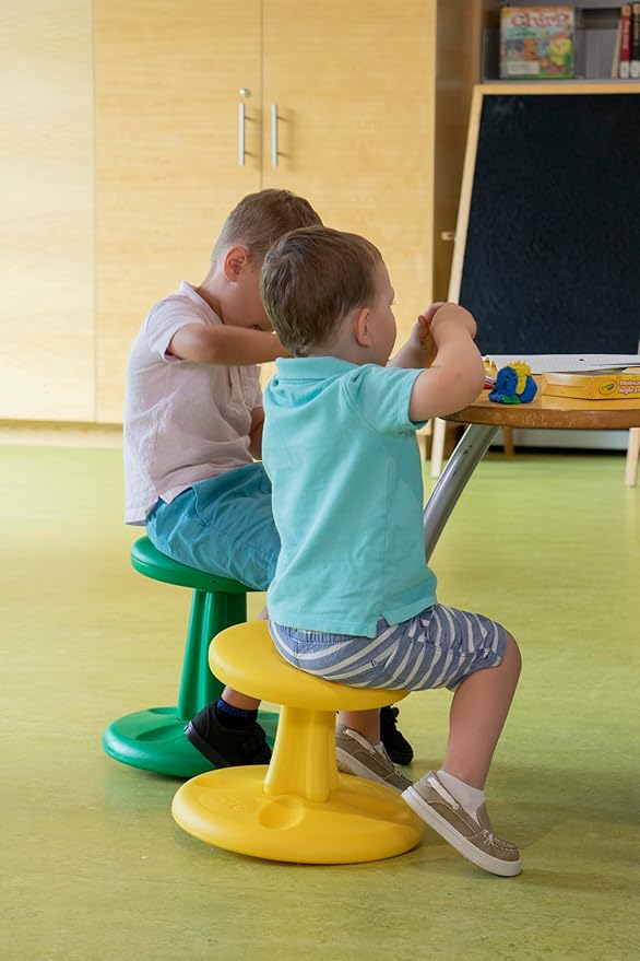 KORE Design Wobble Stool Chair, Girls + Boys Kid Desk Stools, Ergonomic Small Office Chairs, Flexible Seating for Active Kids, ADD/ADHD, Classroom, School, Home, Preschool (12in), Age 4-5 yrs, Green