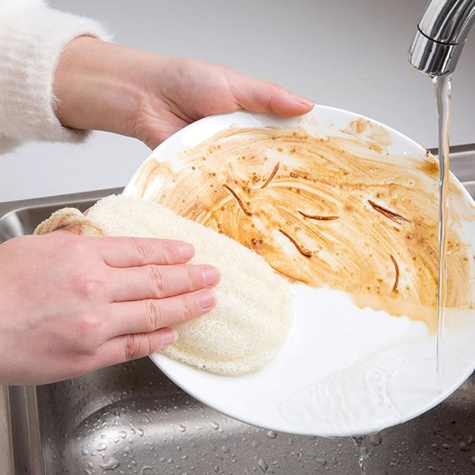 Best Kitchen Dish Washing Natural Loofah Sponge Scrubber£¬Portable Household Kitchen Cleaning Scouring