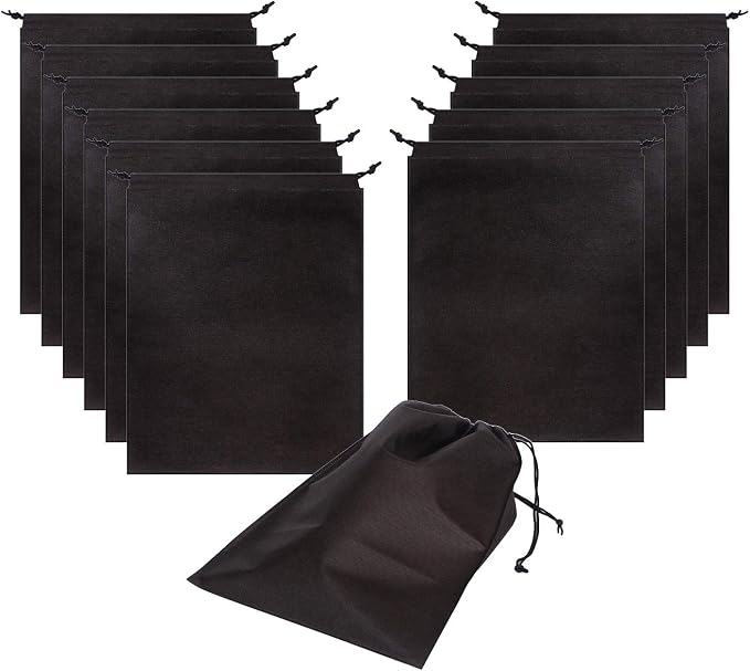 12 Pack Shoe Bags for Travel Non-Woven with Rope for Men and Women Large Shoes Pouch Storage Packing Organizers