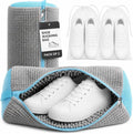 GEWON Shoe Washing Machine Bag for Wash & Dry, 4-in-1 Kit 2 Chenille Sneaker Laundry Bags + 2 Dust Bags, Self-Locking Zipper