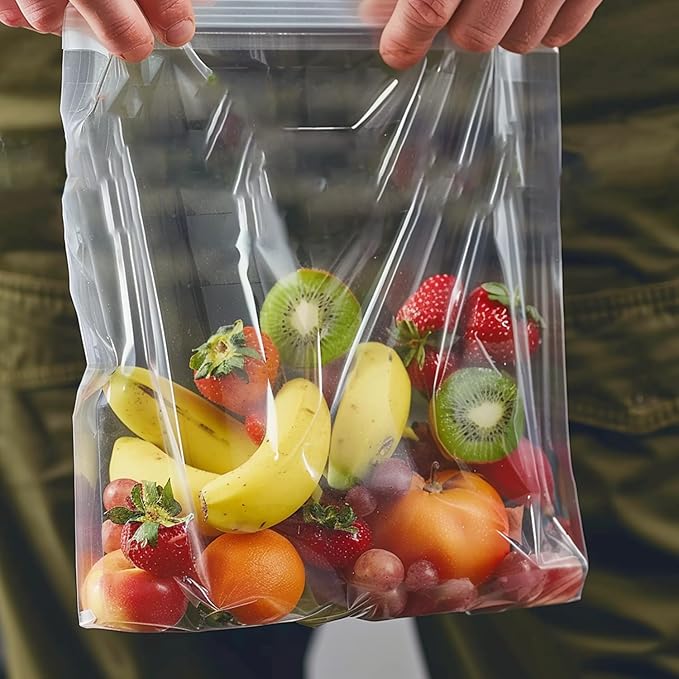 Large Storage Bags with Zipper Top, 5 Gallon Bags 18" x 24", Resealable Plastic Bag, Jumbo Freezer Bag for Food, Clothes, Travel, Moving, 3.1-mil Thick, Pack of 25