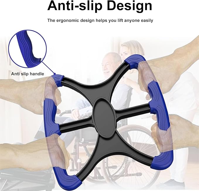 Patient Lift Aid – Standing Support Bar with Non-Slip Handles, Portable Assist for Elderly, Disabled, Bariatric, or Post-Operative Patients – Caregiver Friendly, Blue