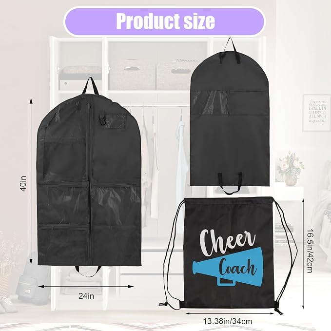 Dance Costume Garment Bag for Dancers with Backpack Storage Bag,40 inch Kids Garment Bag for Dance Competitions with Pockets for Dance Costumes,Cheer Uniform Garment Bags for Hanging Clothes Travel