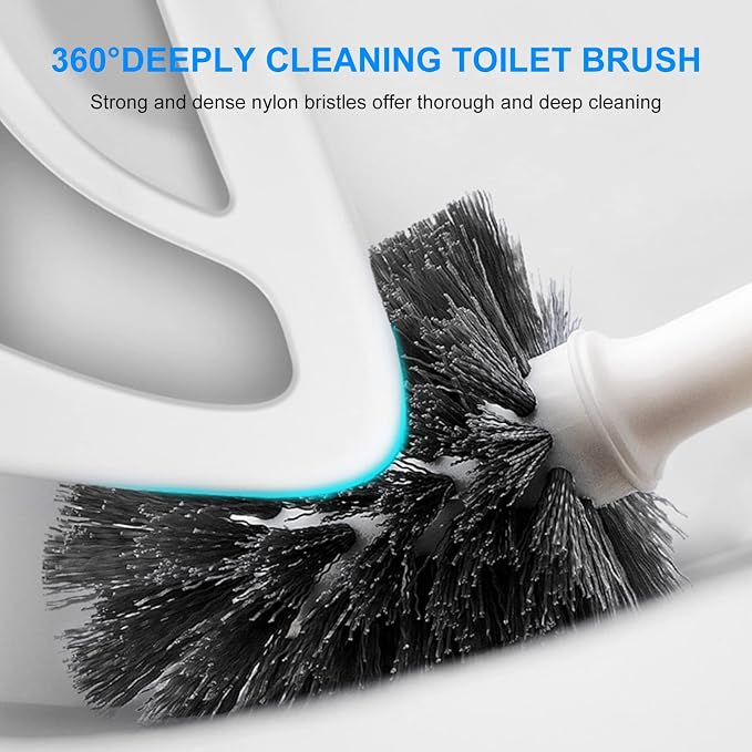 SetSail Toilet Brush and Plunger Set, 3 Pack Toilet Plungers for Bathroom with Holder Heavy Duty Toilet Bowl Brush and Holder Hidden for Deeply Cleaning,White