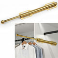 Valet Rod for Closet Pull Out, Rod for Bedroom Laundry Room Bathroom, Brushed Gold