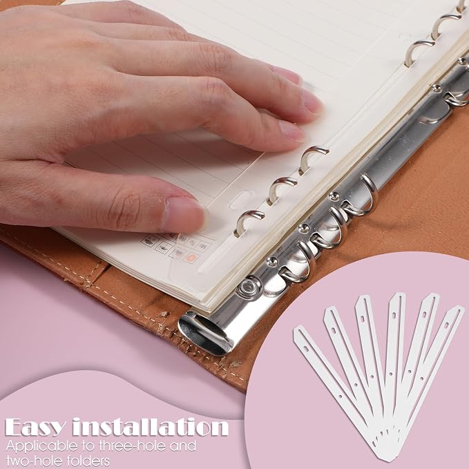 100 Pcs 3 Hole Punched Magazine Holders for Binders 11.6 In Plastic Magazine Organizer 3 Ring Binder Insert Strips Clear Magazine Collector for File Book Craft Paper