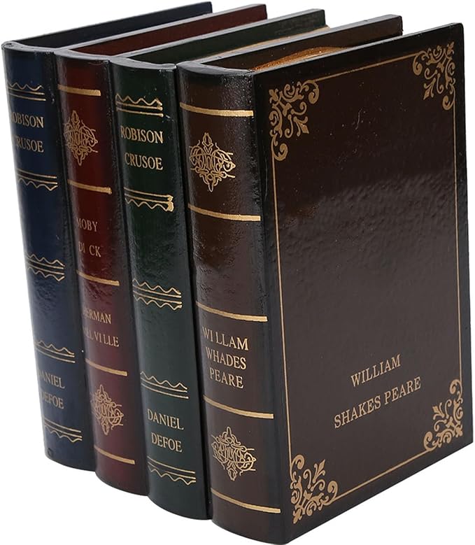 CHICIRIS Wooden Book Box Multi Functional Jewelry Storage Case Home Office Decor for Living Room Bedroom Dresser Organization and Office Bookcase Ornaments