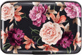 Mini Credit Card Holder for Women,RFID Blocking Slim Hard Card Case ID Case Travel Wallet Black Rose Flowers