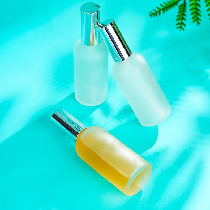 YU FENG 3 Pack 100ml/3.4 Oz Glass Perfume Bottles, Refillable Atomizer | Value Pack, Clear Glass Bottle, Fine Mist Sprayer, Leak Resistant Design, Great For Perfume, Essential Oils And Travel