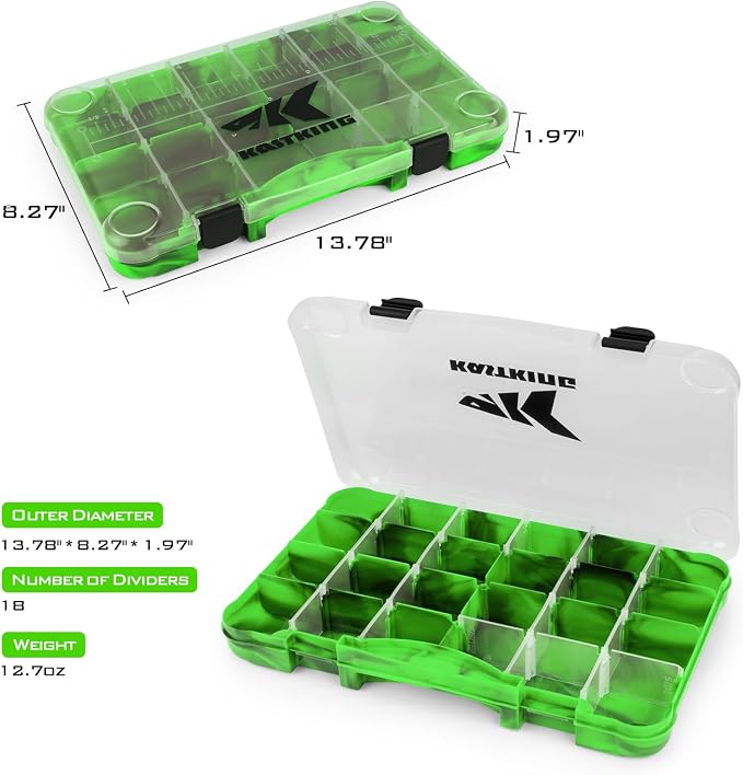 KastKing Tackle Boxes, Plastic Box, Plastic Storage Organizer Box with Removable Dividers - Fishing Tackle Storage - Box Organizer - 2 Packs /4 Packs Tackle Trays - Parts Box