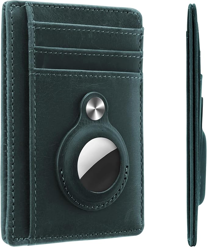 Slim Minimalist Front Pocket Air Tag Wallet, RFID Blocking Card Holder Wallet with Airtag Holder