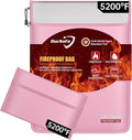 DocSafe Fireproof Document Bag (5200℉) with Fireproof Organizer Travel Case,Heat Insulated Fire＆Water Resistant 8 Layers Safe Money Bag Storage for Important Documents,Cash,Power Bank,Valuables,Pink