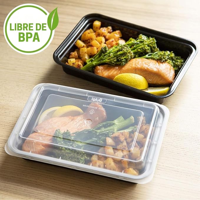 Igluu Meal Prep Containers Reusable (10 Pack) 1 Compartment – 28oz | Food Containers with Lids – Stackable, Microwave, Freezer & Dishwasher Safe – BPA-Free