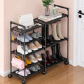 CSXGBAB Shoe Rack Organizer, 5-Tier Large Shoe Stand with Wheels Easy to Mobile Tall Shoe Storage Shelf for Closet, Entryway or Garage for 16–18 Pairs