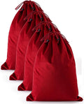 4 Pcs Shoe Bags for Travel, Dust Velvet Bags, Rio Red, 17.3x12.6 Inch | Washable & Reusable Travel Shoe Bags, Dustproof Shoe Bags with Drawstring Closure, Suitable for Travel, Home Storage