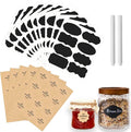 142Pcs Jar Label Stickers Set – 80 Reusable Blackboard Stickers with 2 White Erasable Chalk Markers, 60 Handmade for You Stickers, Perfect for Mason Jars, Spice Jars, Jam Jar & various Food Containers