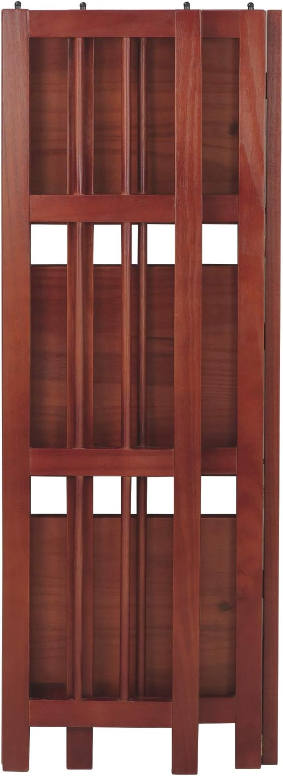 Casual Home Narrow 3-Shelf Folding Bookcase, 14" Wide, Mahagony