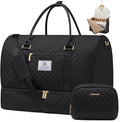 LOVEVOOK Convertible Garment Bag for Travel with Shoe Compartment, Carry On Garment Duffel Bag with Toiletry Bag, 2 in 1 Hanging Suitcase Suit Bag, Weekender Bag for Women Travel, Wedding, Black