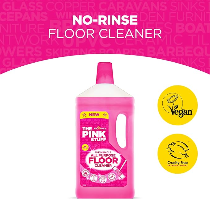Stardrops - The Pink Stuff - The Miracle All Purpose Floor Cleaner - Pack of 2, 67.6 Fl Oz