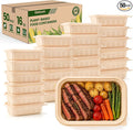 100 Piece (50 Pack) Meal Prep Containers with Lids, 16 oz Cornstarch Small Food Storage Containers Plant-based Lunch Box for Salad, BPA Free Plastic Disposable Take Out Boxes Microwave & Freezer Safe