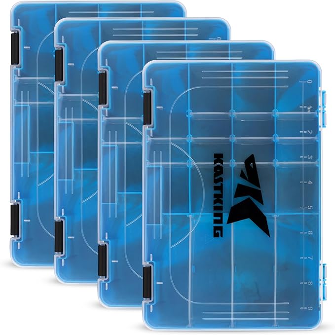 KastKing Tackle Boxes, Plastic Box, Plastic Storage Organizer Box with Removable Dividers - Fishing Tackle Storage - Box Organizer - 2 Packs /4 Packs Tackle Trays - Parts Box