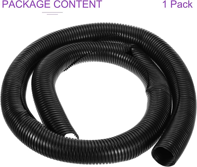 DMiotech 6.6ft Wire Loom Split Tubing 2 Inch(50.8 Mm) ID, Cord Protectors from Pet Flexible Conduit Cable Management for Office, Home, Garden, Black
