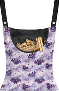 Purple Bat Clothespin Bag Space-Saving Laundry Hanging Storage Organizer Clothes Pin Hanging Bag with Rope Holds 100 Clothes Pins for Clothesline Outdoor Clothespin Accessory Bag
