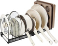 Fyvva Pots and Pans Organizer under Cabinet Expandable 14 Dividers Black | Pot Lid Organizer, Adjustable Dividers, Tool Free Install, Non Slip & Rustproof, Secure Dividers, 11.8"-22.8", Under Sink