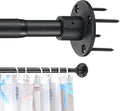 Shower Curtain Rod, Closet Rod15-25 Inch，Adjustable Heavy Duty Closet Rod Wall Mounted Permanent Industrial Shower Curtain Rod Rust Proof Stainless Steel Black