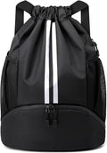 JELUTAR Drawstring Backpack Gym Bag with Shoes Compartment | Water-Resistant String Backpack for Soccer, Basketball, Swim, Beach Cinch for Women Men, 18L Large Capacity, Wet Pocket